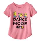 Girls Plus Size Despicable Me Minions Dance Mode On Graphic Tee, Size: Xl Plus, Pink