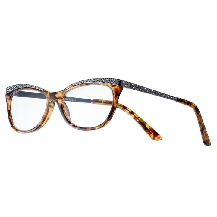 Women's Modera By Foster Grant Arista Crystal Accent Cat-eye Reading Glasses, Multicolor