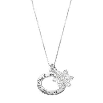 Timeless Sterling Silver Be Yourself Snowflake Disc Pendant, Women's