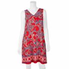 Women's Apt. 9&reg; Paisley Swing Dress, Size: Xl, Red Paisley