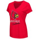 Women's Campus Heritage Louisville Cardinals V-neck Tee, Size: Medium, Dark Red