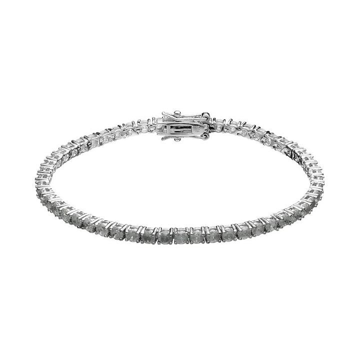 Sterling Silver Ice Cubic Zirconia Tennis Bracelet, Women's, Size: 7, Grey