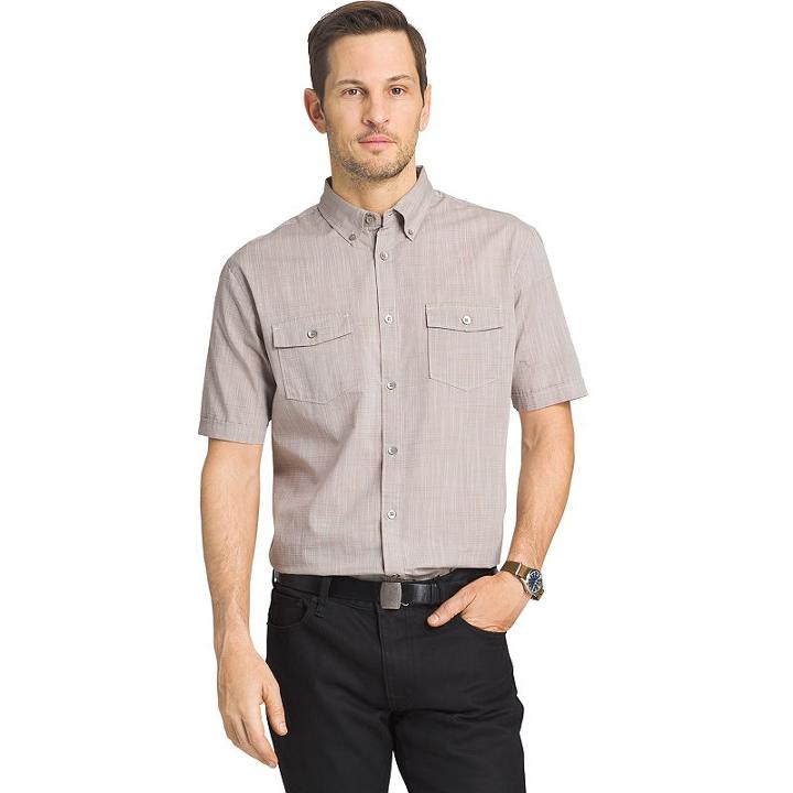 Big & Tall Van Heusen Solid Classic-fit Poplin Button-down Shirt, Men's, Size: 4xb, Med Beige