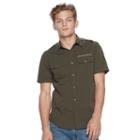 Men's Rock & Republic Woven Button-down Shirt, Size: Xl, Dark Green