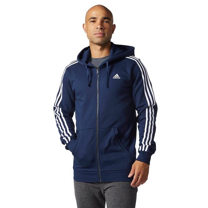 Big & Tall Adidas Essential Fleece Full-zip Hoodie, Men's, Size: L Tall, Blue (navy)
