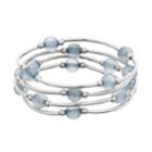 Blue Beaded Stretch Bracelet Set, Women's, Grey