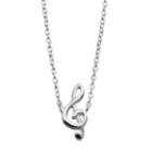 Sterling Silver Treble Clef Necklace, Women's, Grey