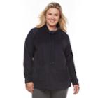 Plus Size Croft & Barrow&reg; Funnel Neck Textured Tunic Sweatshirt, Women's, Size: 3xl, Blue