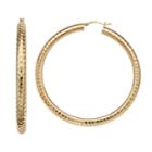 Amore By Simone I. Smith 18k Gold Over Silver Diamond Cut Tube Hoop Earrings, Women's