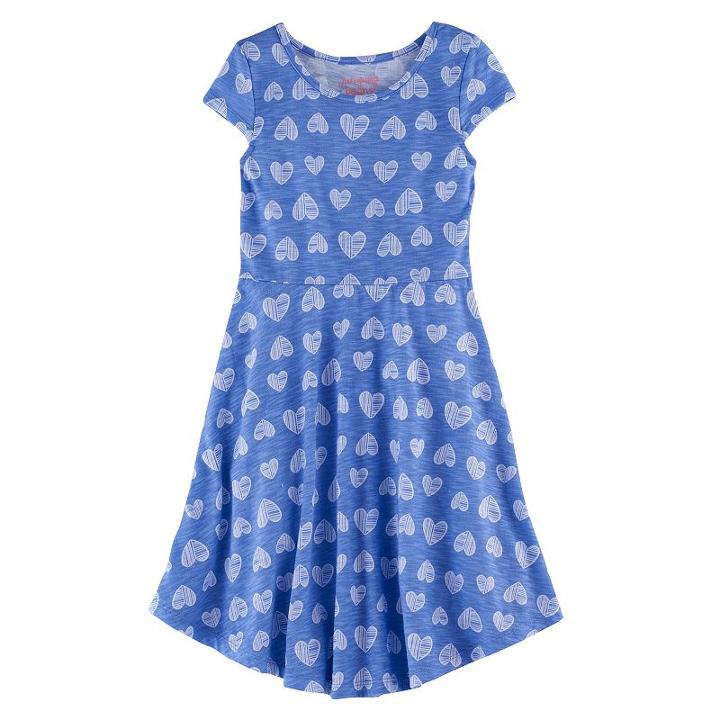 Girls 4-7 Jumping Beans&reg; Print Skater Dress, Size: 6x, Blue (navy)