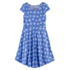 Girls 4-7 Jumping Beans&reg; Print Skater Dress, Size: 6x, Blue (navy)