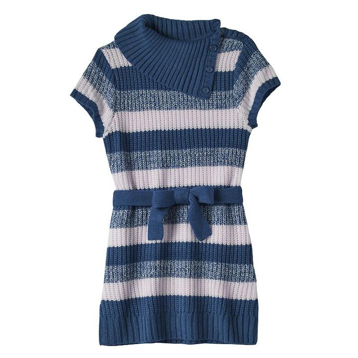 Girls Plus Size It's Our Time Splitneck Striped Sweater Tunic, Girl's, Size: L Plus, Blue Other