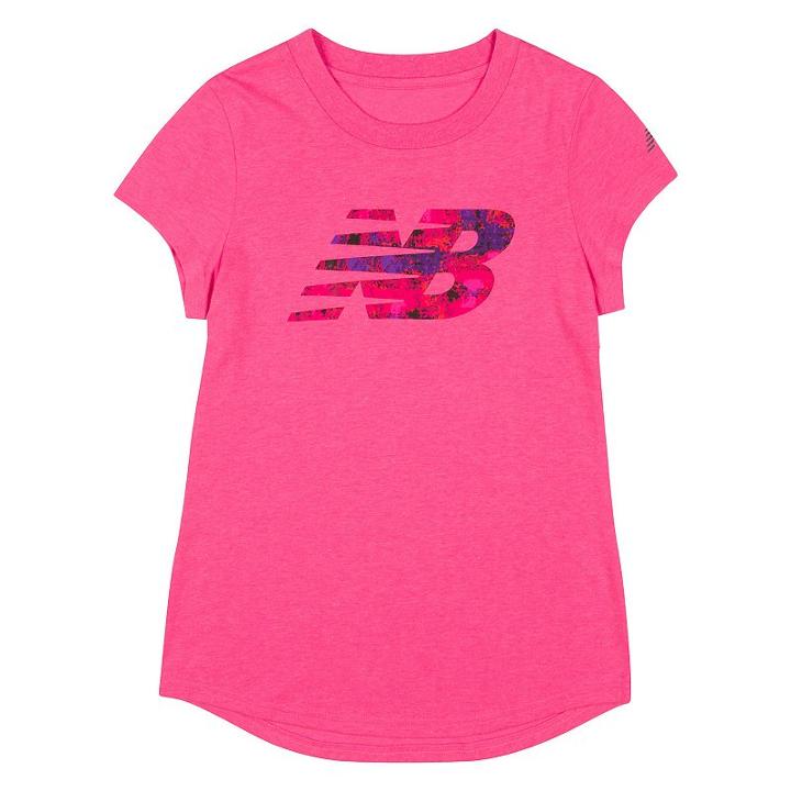 Girls 4-6x New Balance Dolphin Hem Graphic Tee, Girl's, Size: 4, Brt Pink