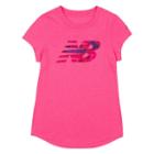 Girls 4-6x New Balance Dolphin Hem Graphic Tee, Girl's, Size: 4, Brt Pink