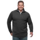 Big & Tall Haggar Marled Stretch Fleece Quarter-zip Pullover, Men's, Size: L Tall, Grey (charcoal)
