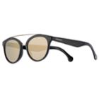 Converse 51mm Women's Modified Round Mirrored Sunglasses, Black
