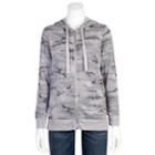 Juniors' Plus Size Grayson Threads Burnout Zip-up Hoodie, Teens, Size: 1xl, Gray Camo