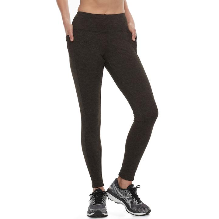 Women's Tek Gear&reg; Side Pocket Leggings, Size: Small, Dark Green