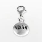 Personal Charm Sterling Silver Faith Charm, Women's, Grey