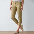 Women's Sonoma Goods For Life&trade; Comfort Waist Capris, Size: 14, Beig/green (beig/khaki)