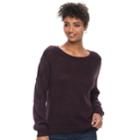Women's Apt. 9&reg; Cable-knit Sleeve Sweater, Size: Large, Purple