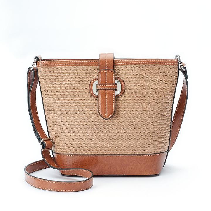 Mondani Lara Woven Bucket Bag, Women's, Brown