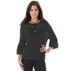 Juniors' Iz Byer Lurex Ruffle Sleeve Top, Teens, Size: Medium, Black
