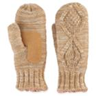 Women's Isotoner Marled Cable Knit Mittens, Lt Brown