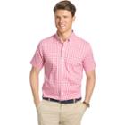 Men's Izod Advantage Shadow Classic-fit Gingham-plaid Button-down Shirt, Size: Medium, Pink Other