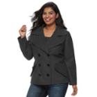 Juniors' Plus Size J-2 Oxford Wool Double Breasted Jacket, Teens, Size: 3xl, Grey (charcoal)