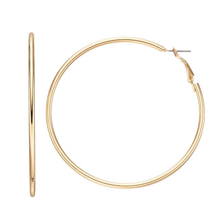 Mudd® Polished Nickel Free Hoop Earrings, Women's, Silver