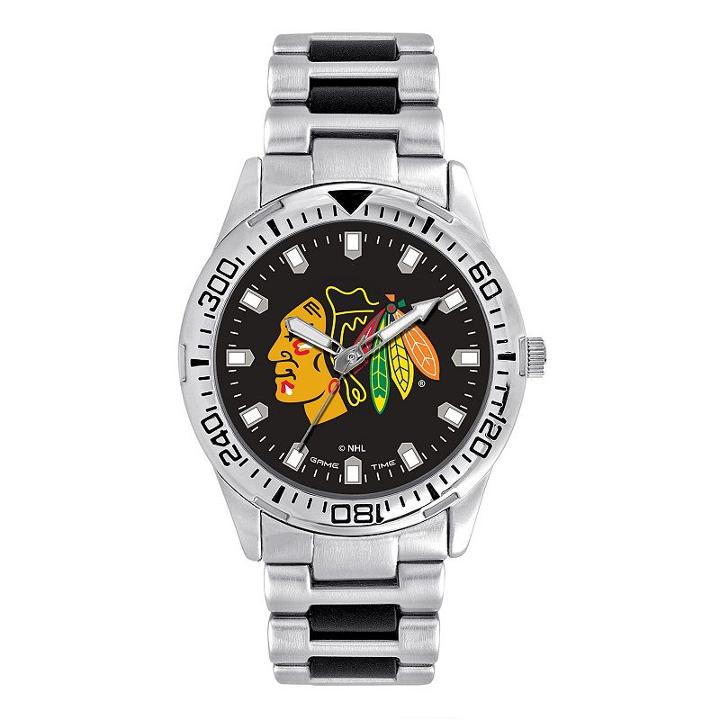 Men's Game Time Chicago Blackhawks Heavy Hitter Watch, Silver