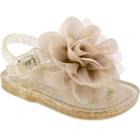 Baby Girl Wee Kids Flower Jelly Crib Sandals, Size: 6, Med Beige