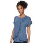 Maternity A:glow Ruffle Tulip Nursing Top, Women's, Size: L-mat, Med Blue
