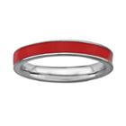 Stacks And Stones Sterling Silver Red Enamel Stack Ring, Women's, Size: 9