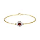 18k Gold Plate Garnet And Diamond Accent Bracelet, Women's, Size: 7.25, Red