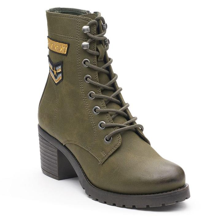Madden Nyc Klarra Patch Women's Combat Boots, Size: Medium (8), Brt Green
