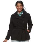 Juniors' Plus Size J-2 Double Breasted Coat, Teens, Size: 3xl, Black