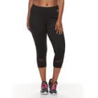 Plus Size Fila Sport&reg; Mesh Inset Capri Leggings, Women's, Size: 2xl, Black