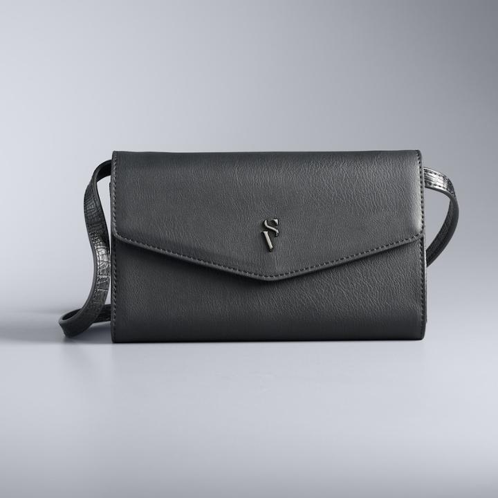 Simply Vera Vera Wang Signature Mini Crossbody Bag, Women's, Black