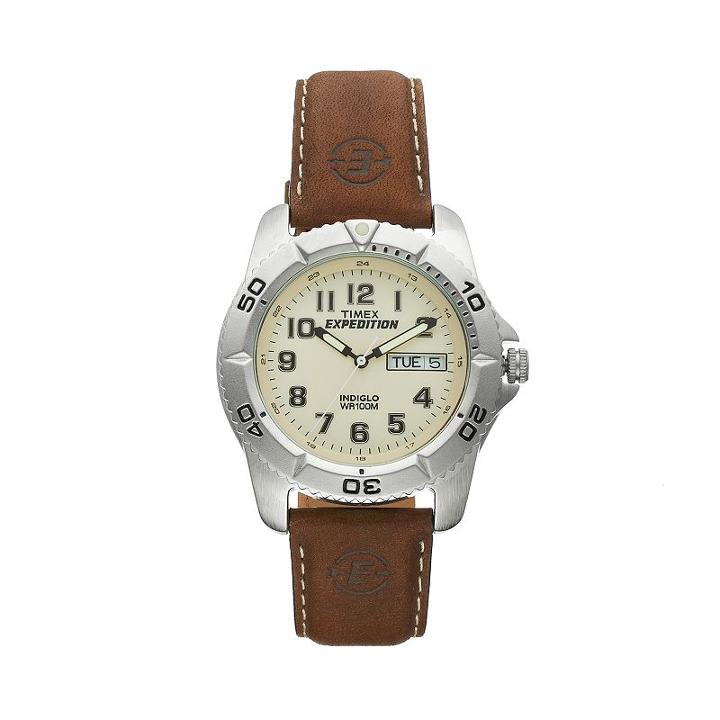 Timex Men's Expedition Leather Watch - T466819j, Brown