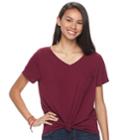 Juniors' So&reg; Oversized Round Hem Pocket Tee, Teens, Size: Medium, Dark Pink