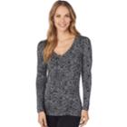 Women's Cuddl Duds Softwear V-neck Top, Size: Small, Silver