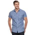 Big & Tall Apt. 9&reg; Premier Flex Plaid Modern-fit Stretch Woven Button-down Shirt, Men's, Size: 3xl Tall, Dark Blue