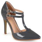 Journee Collection Tru Women's T-strap High Heels, Girl's, Size: Medium (11), Grey