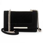 Apt. 9&reg; Gaby Quilted Velvet Flap Shoulder Bag, Women's, Black