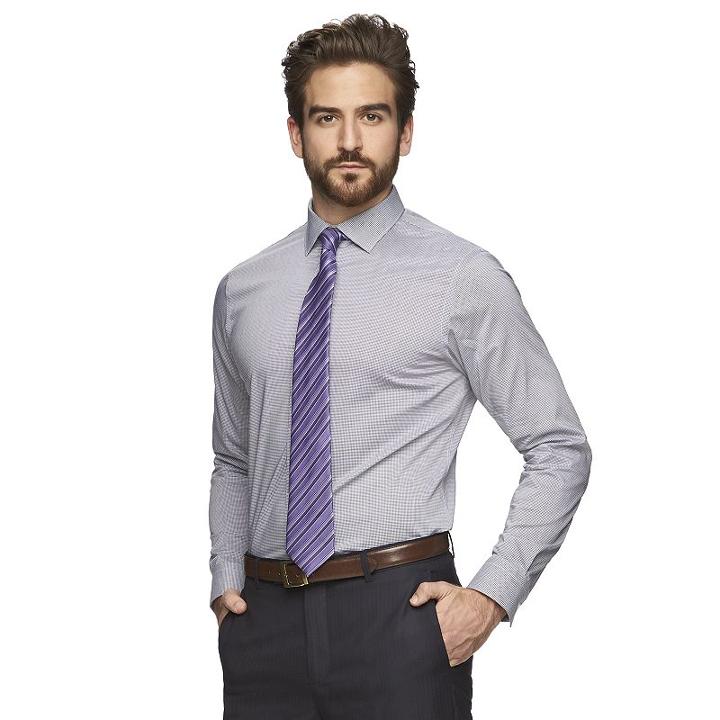 Men's Marc Anthony Slim-fit Non-iron Dress Shirt, Size: 16.5-34/35, Black