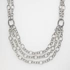 Lyric Sterling Silver Diamond Accent Oval-link Bib Necklace, Women's, Grey