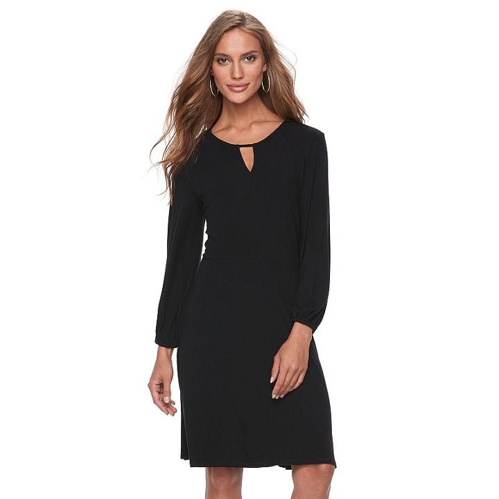 Women's Apt. 9&reg; Keyhole A-line Dress, Size: Xl, Black