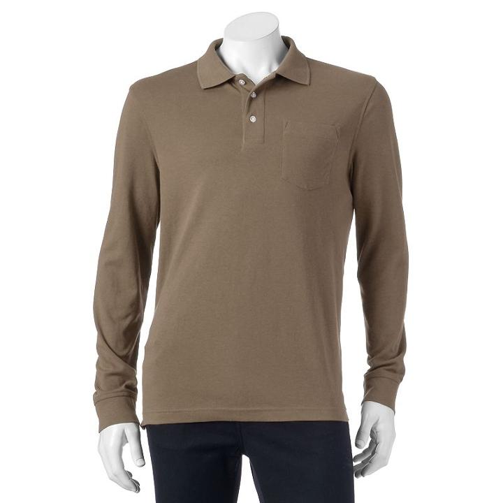 Men's Croft & Barrow&reg; Classic-fit Easy-care Interlock Polo, Size: Xl, Med Brown